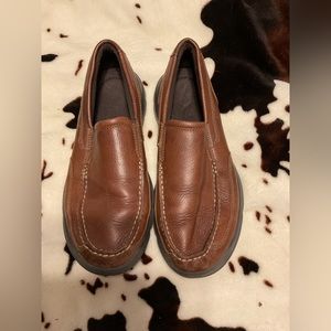 Rockport Mens Junction Point Brown Round Toe Slip On Shoes Size 8